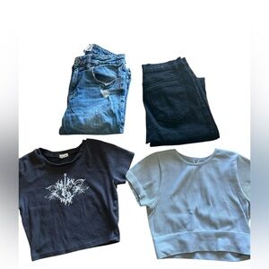Garage bundle - two shirts XS and two pairs of jeans - black 01 and‎ denim 00